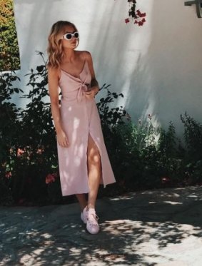 Lottie Moss in Millennial Pink.