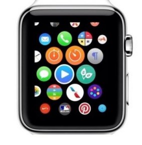 The Whole Pantry logo (right of centre), as featured on the Apple Watch promotional page.