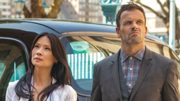 <i>Elementary</i> with Lucy Liu and Jonny Lee Miller.