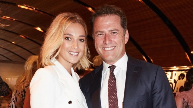 Karl Stefanovic and Jasmine Yarbourgh at the ladies luncheon for The Royal Hospital for Women at Bistro Moncur, Woollahra, on Friday.