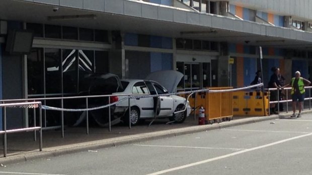 A car crashed into the Gold Coast Airport terminal in July.