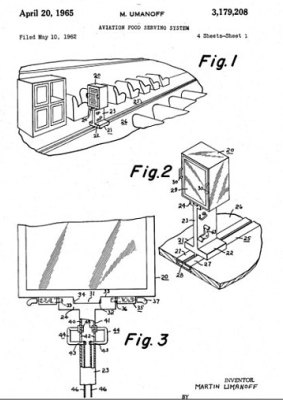 A design for an in-flight automat created by Martin Limanoff in 1965.