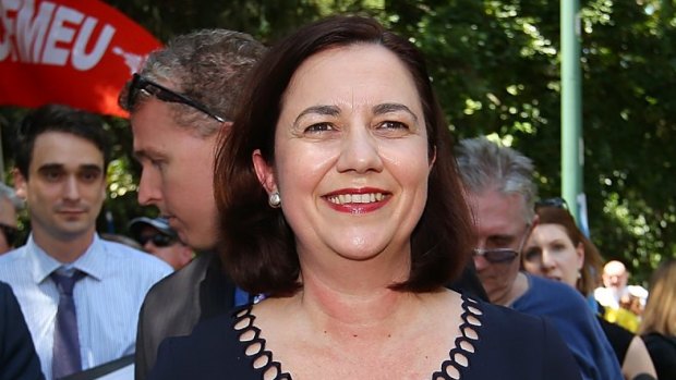 Damocles' sword moment: Queensland Premier Anna Palaszczuk now leads a minority government with the support of the independent Speaker Peter Wellington. 