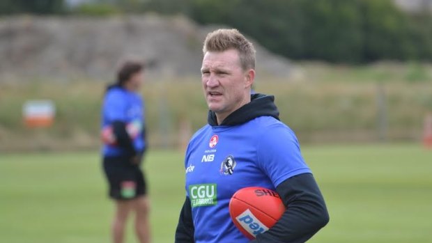 Boss man: Collingwood Magpies AFL head coach Nathan Buckley training in Queenstown.