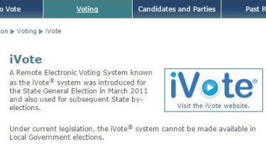 The electoral commission's iVote website.