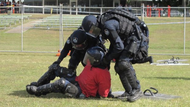 Police practise dealing with protesters ahead of G20.