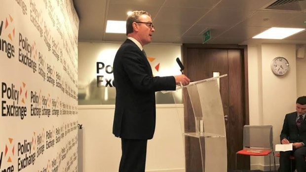Christopher Pyne, speaking  at the Policy Exchange in London.