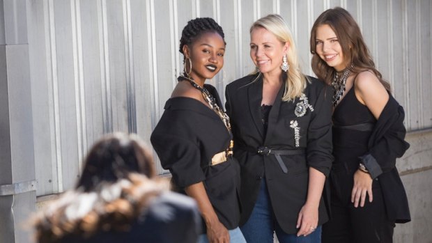 Salvos' eco Stylist Faye De Lanty with volunteer models at one of her recent workshops.