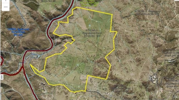 The Auditor-General's probe into LDA rural land buy-ups has widened to inlude the Winslade land (in yellow) the ACT government bought at Mt Stromlo for $7.5 million last year.
