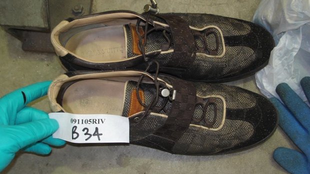 Spaliviero's Louis Vuitton shoes, which were found at a drug lab. 