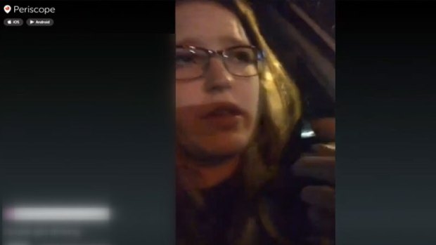 Whitney Beall live-streamed on Periscope as she drove through the Florida town. 
