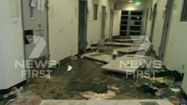 A view inside the prison after the riot.