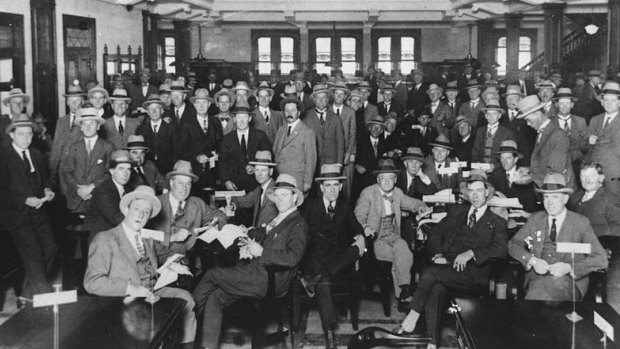Inside Tattersall's Club in Brisbane circa 1926.