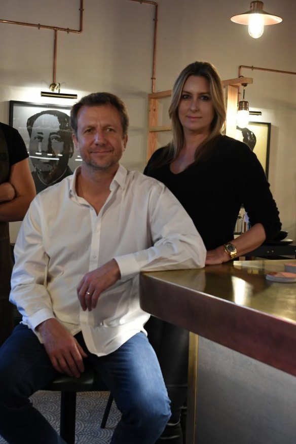 Kingsley Smith and wife and business partner Natasha Stanley at  China Diner in Double Bay.