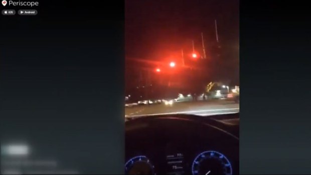 Drunk and behind the wheel: Beall filmed as she drove home. 