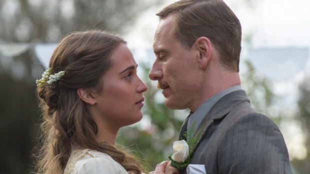 It has been reported that Michael Fassbender and Alicia Vikander's upcoming movie <i>The Light Between Oceans</i> is where their love ignited, but it's not a good idea to ask the actor about that.