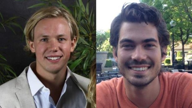 Carl-Fredrik Arndt, left, and Peter Jonsson were cycling through Stanford University when they stopped the sexual assault.