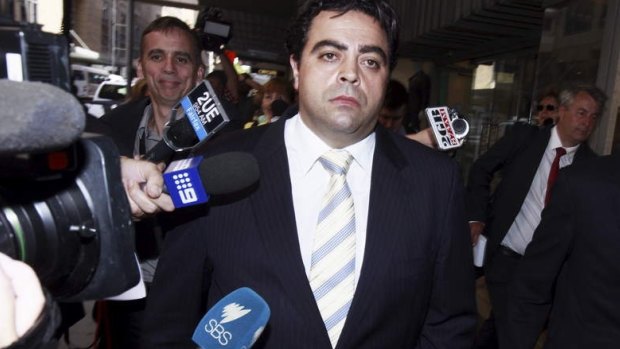 Former NSW Labor MP Joe Tripodi leaving the ICAC in 2013.