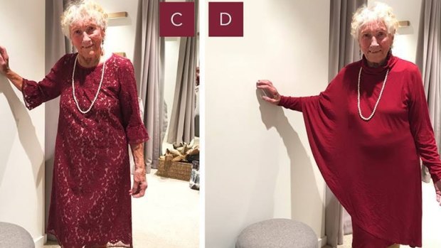 Canberra's 93-year-old bride, Sylvia Martin brought her bridesmaids along to help choose a dress for her wedding next month.