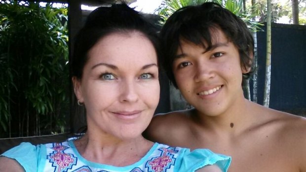 Schapelle Corby poses with her nephew Wyan after her release from prison.