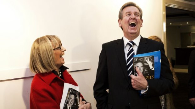 "Most people learn from their mistakes": Barry O'Farrell with author Anne Henderson.