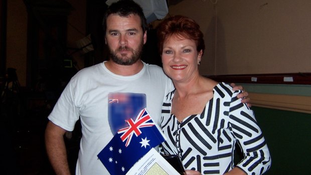 Party for Freedom's Nick Folkes, pictured with Pauline Hanson.