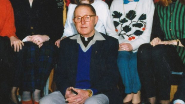 Father Peter Searson in a Doveton Holy Family Primary School staff photo from 1992.
