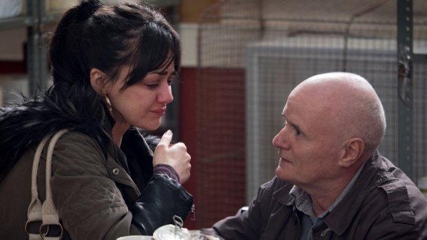 Hayley Squires and Dave Johns in <i>I, Daniel Blake.</i>
