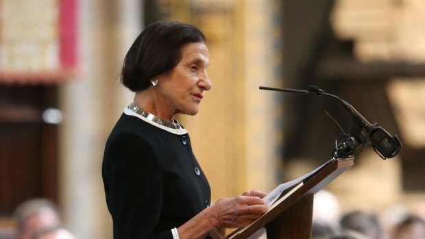 Dame Marie Bashir speaks during a service of dedication to Arthur Phillip at Westminster Abbey.