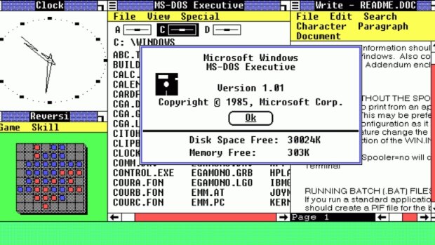 After MS-Dos came Windows 1.0.