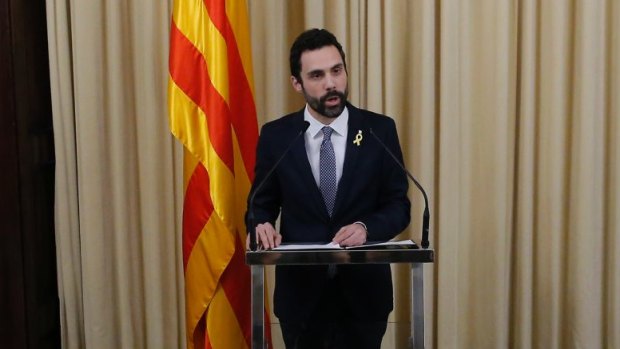 Roger Torrent, the speaker of Catalonia's Parliament, proposed Puigdemont as candidate to form a government despite his status as a fugitive from Spanish justice.