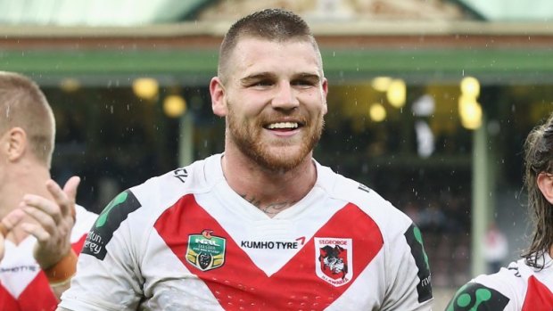 In the mix: Josh Dugan has been in outstanding form for the Dragons so far this season.