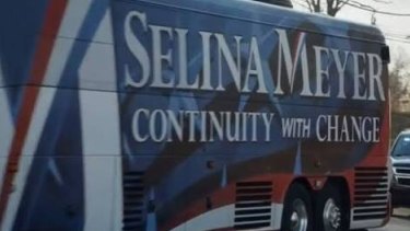 The campaign slogan for Julia Louis-Dreyfus' character Selina Meyer on the show <i>Veep</i>.