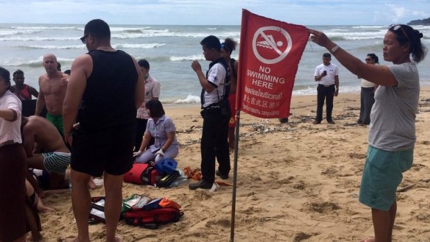 Paramedics failed to revive Australian woman Barbara Fistrovic after she became caught in strong surf on Sunday.