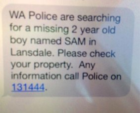 Police are texting Landsdale residents using the State Alert system asking them to check their properties and nearby areas for the missing boy.