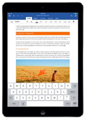A screenshot of Office Word for iPad.