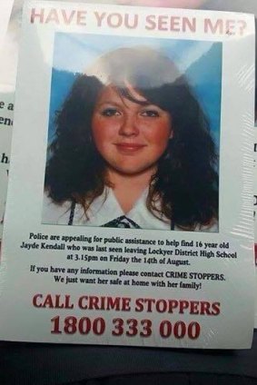 Flyers of missing schoolgirl Jayde Kendall.