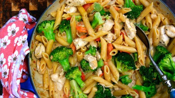 All-in-one penne with chicken.