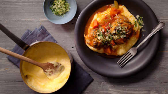 Osso bucco with gremolata and polenta.