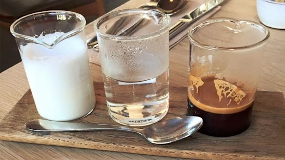 Jamila Rizvi's deconstructed coffee from The Kitchen, Weylandts in Abbotsford.