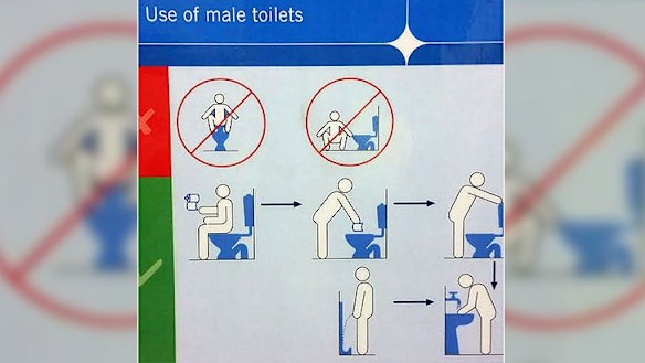 The signage around Perth showing you how to poop