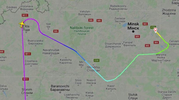 Ryanair flight 4978 was forced to divert to Minsk, despite being closer to its intended destination of Vilnius, Lithuania. 
