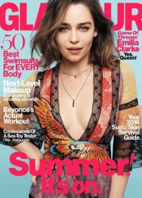 Emilia Clarke on the cover of <i>Glamour</i>.