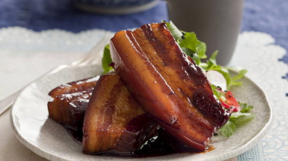 Caramelised pork belly.