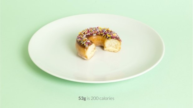A 200 calorie doughnut portion.