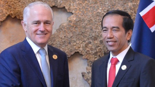 Prime Minister Malcolm Turnbull and Indonesian President Joko Widodo in September in Laos.