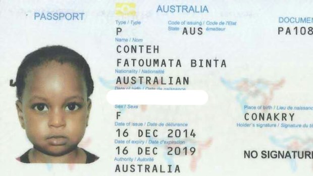Australian child Fatoumata Binta. 