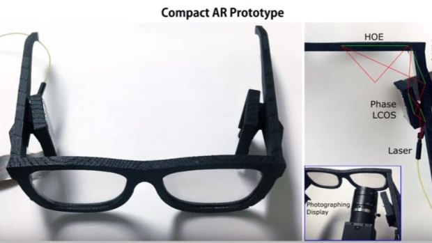 A laser projects onto the near-eye display, making images appear more sharply than ever before through simple glasswear.