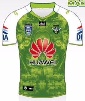 The Canberra Raiders "Green Machine" Auckland Nines jersey.