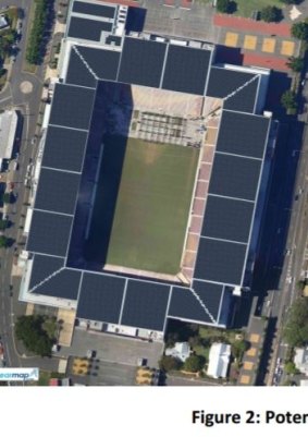 Solar panels on Suncorp Stadium